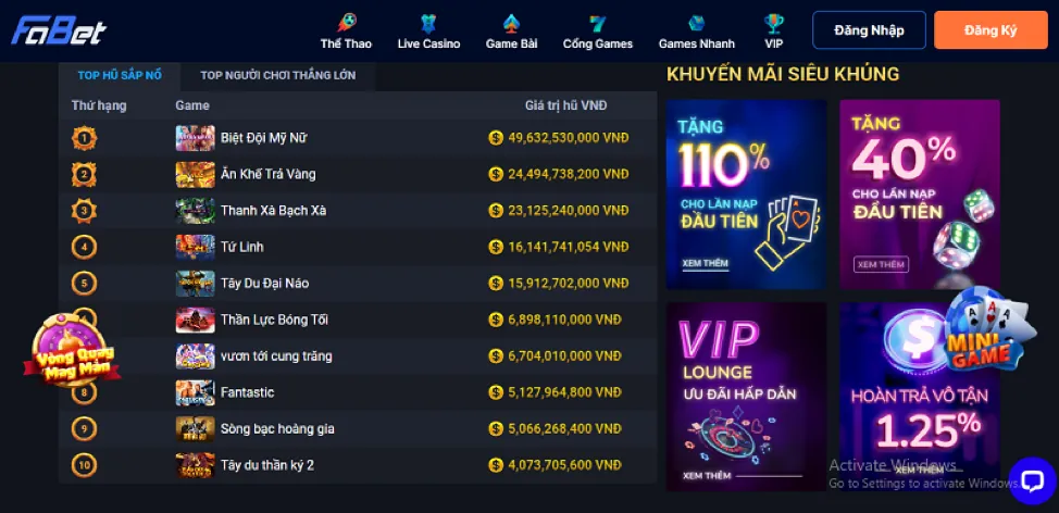 Chương trình VIP độc quyền tại GX33